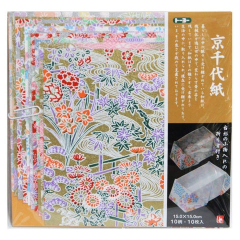 Toyo Japanese Kyochiyogami 15Cm 10 Patterns 10 Sheets Japan 013002