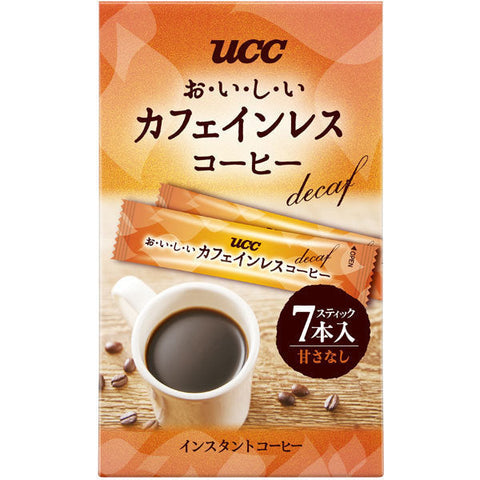 Ucc Oishii Decaffeinated Instant Coffee 7 Sticks - Caffeine-Less Instant Coffee