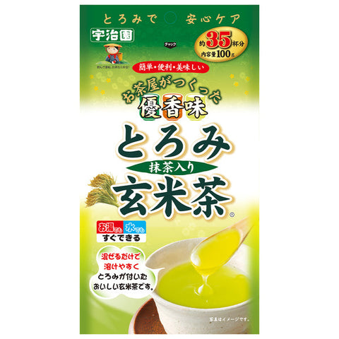 Ujien Brown Rice Tea With Thick Matcha 100g - Instant Tea - Deep Matcha Flavor