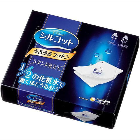 Unicharm Silcot Uruuru Sponge Touch 40 Sheets X 3 Packs - Facial Cotton Pads