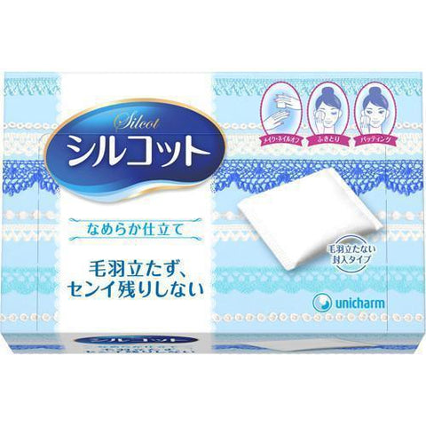 Unicharm Silcot Velvet Touch Natural Cotton 82 Puffs - Cotton And Face Care Goods