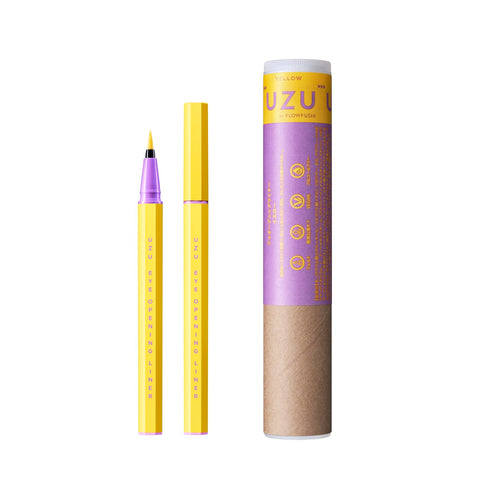 Uzu Flowfushi Eye Opening Liner Yellow Liquid Eyeliner Alcohol Free Dye Free Hypoallergenic Japan