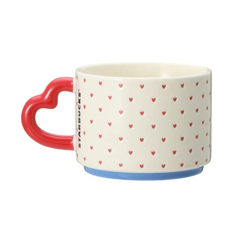 Starbucks Valentine 2022 Stacking Mug Heart Handle White 355ml - Japanese Starbucks Mugs