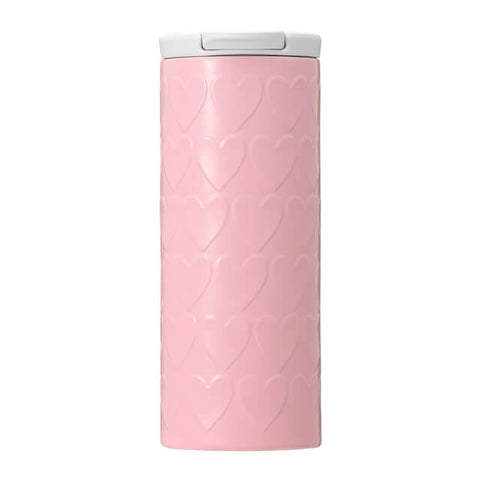 Starbucks Valentine 2022 Stainless Steel Cylinder Tumbler with Embossed Heart 355ml - Tumblers