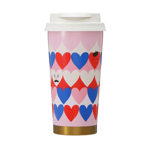 Starbucks Valentine 2022 Stainless Steel To Go Logo Tumbler Tricolor Heart 473ml - Starbucks Tumbler