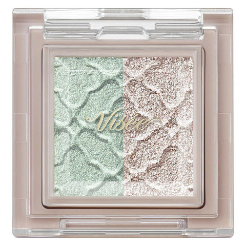 Kosé Visee Riche Dazzling Duo Eyes GR-4 Pastel Green Eyeshadow 1.2g - Japanese Eye Palette