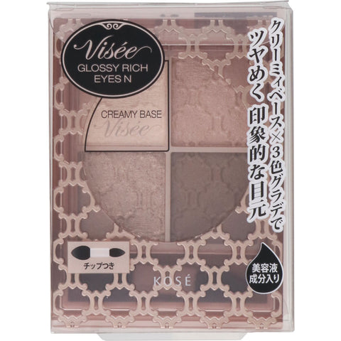 Kosé Visee Glossy Rich Eyes Creamy Base BR-5 Cocoa Brown System 4.5g - Japan Eyeshadow