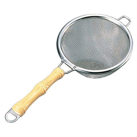 Wada Stainless Steel Tea Strainer Double Mesh Bamboo Handle