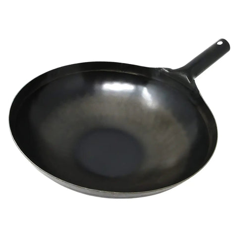 Yamada Hammered Iron Round Bottom Wok (1.6Mm Thickness) 39cm - Unseasoned