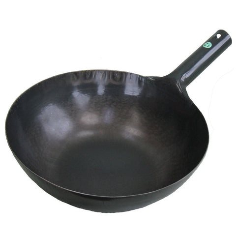 Yamada Kogyosho Japan Iron Hammered 33Cm One-Handed Wok (1.2Mm Thick)