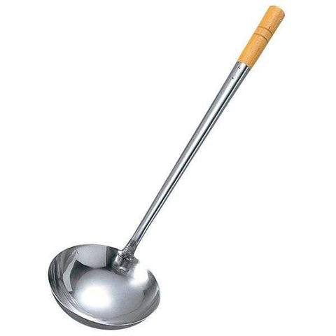 Yamagi Stainless Steel Wok Ladle (Hoak) With Wood Handle Large