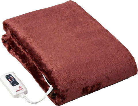 Yamazen Electric Blanket Hocaron 188X130Cm Japan Washable Dust Mites Heat Fabric Stepless Temp Control Red Ymk-Hr41F