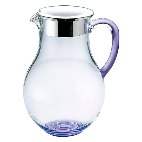 Yukiwa Plastic Water Pitcher With Lid 2.2L Violet