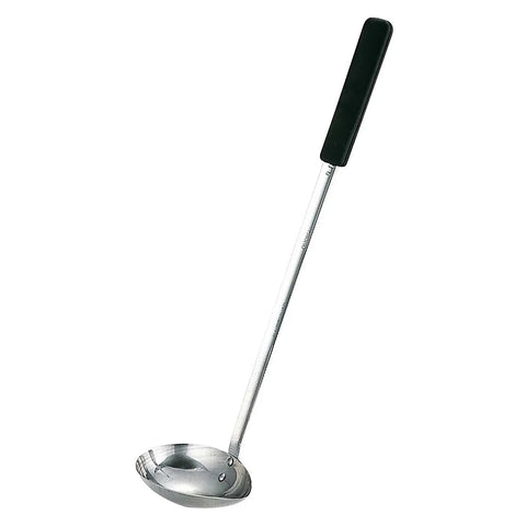 Yukiwa Stainless Steel Side-Scooping Long Ladle Black