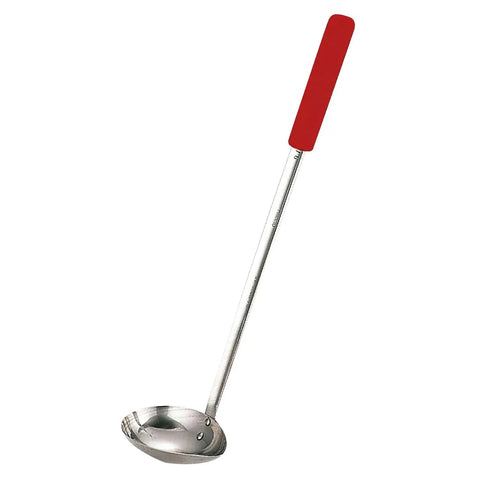 Yukiwa Stainless Steel Side-Scooping Long Ladle Red