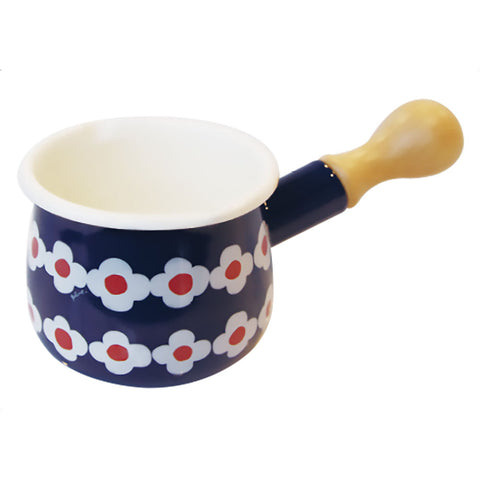 Yutaka Horo Plune Enameled Petit Milk Pan Ohana Navy