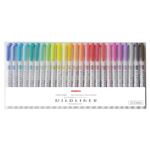 Zebra Japan Highlighter Mildliner 25 Color Set Wkt7-25C