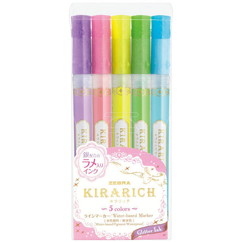 Zebra Japan Kirarich Highlighter Pen 5 Colors Wks18-5C