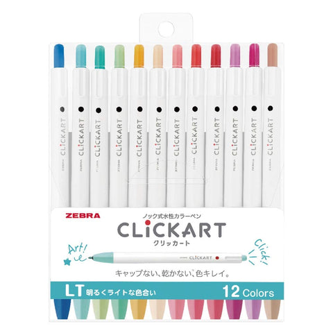 Zebra Japan Water-Based Clickart Pen Lt 12 Color Set Wyss22-12Clt (117 Characters)