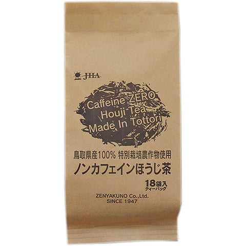 Zenyakuno Caffeine Zero Houji Tea 18 Bags - Made In Tottori - Japanese Non-Caffeine Tea