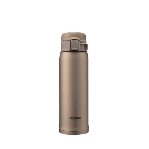 Zojirushi Japan Stainless Steel Water Bottle 480Ml Beige Gold Sm-Se48-Nz Cold Insulation One Touch Open