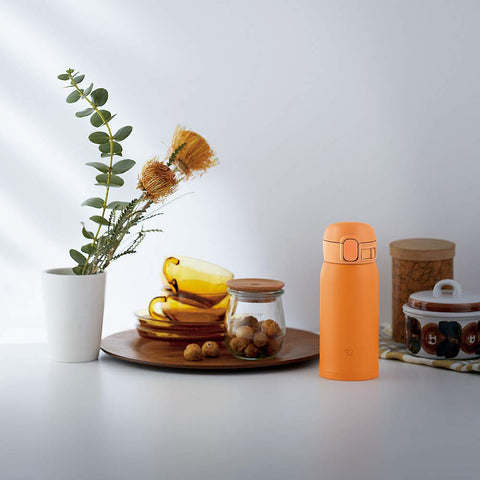 Zojirushi Sm-Wa36-Da Stainless Steel Mug Seamless One Touch Orange 360ml - Japanese Thermose Bottle