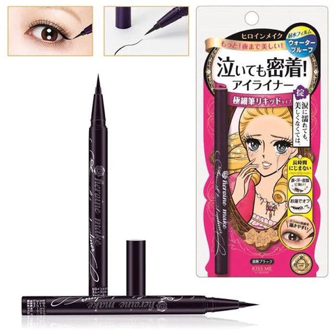 Isehan Kiss Me Heroine Make Smooth Liquid Eyeliner 01 Jet Black 0.4ml - Mascara In Japan