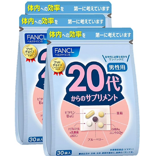 Fancl Supplement From The 20s For Men 90 Days 30 Packs x 3 Bags - Japanese Health Supplement